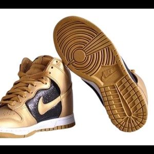 Black and Gold Nike High Tops - $60 Or Best Offer